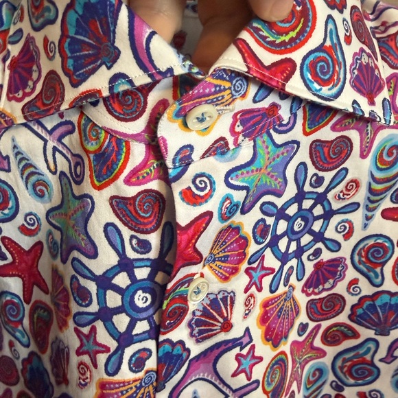 Cordone 1956 Handmade Italy Nautical Sailboat Print Button Up Shirt - M - Picture 6 of 6